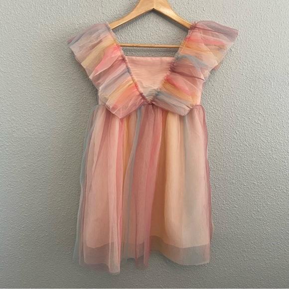 H&M Other - H&M Pleated Tulle Rainbow Dress Size 7 EUC